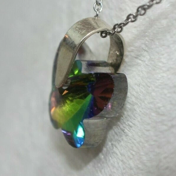 Collar Mariposa Topacio Místico Elementos Swarovski Plata Esterlina Nuevo de Lote Antiguo para Damas Foto 2 de 4