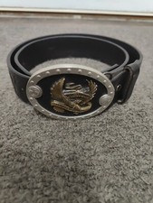 Harley Davidson Leather & 1996 Metal Belt Buckle w/ Live To Ride Sz Large 36/38