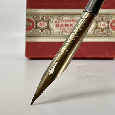 Antique Esterbrook Bank Pen No.14 Dip Pen Nib STRAIGHT VENT Circa 1904 RARE!