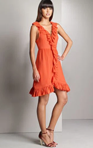 SALE NEW 368 MARC JACOBS ORANGE SWISS DOT RUFFLE DRESS 12 eBay