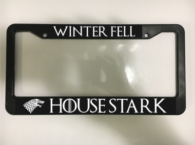Winterfell House Stark for Game of Thrones Black License Plate Frame NEW