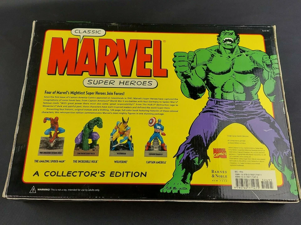 4 bonecos de ação clássicos de super-heróis da Marvel e livro uma edição de colecionador 2005 - Imagem 4 de 4