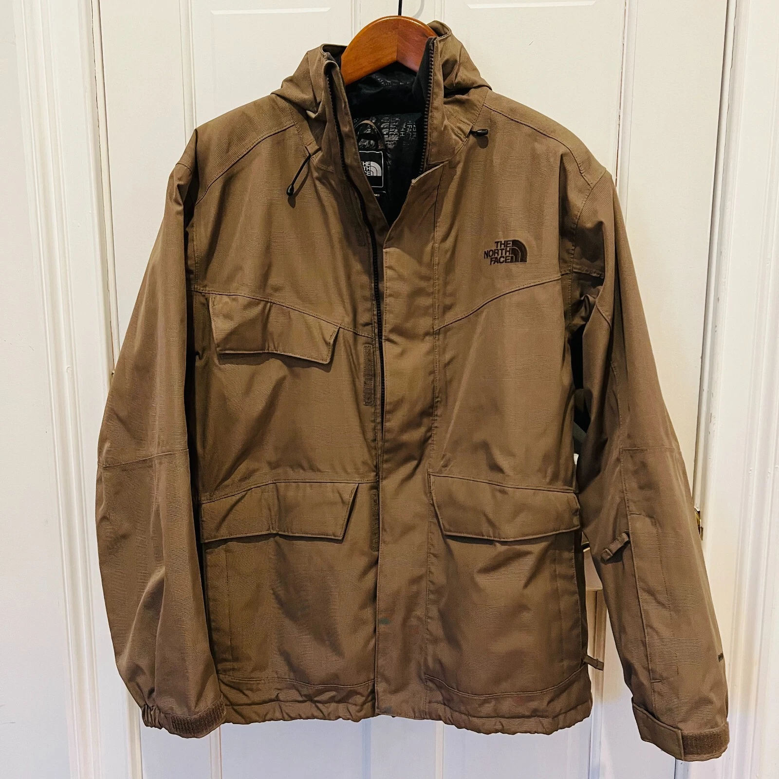Veste de ski à capuche The North Face Hyvent fermeture éclair intégrale marron homme taille M