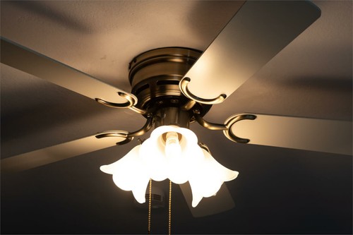 Ceiling Fan With Lamps Kisa Deluxe Brass 105 CM Wings White & Maple - Picture 12 of 12