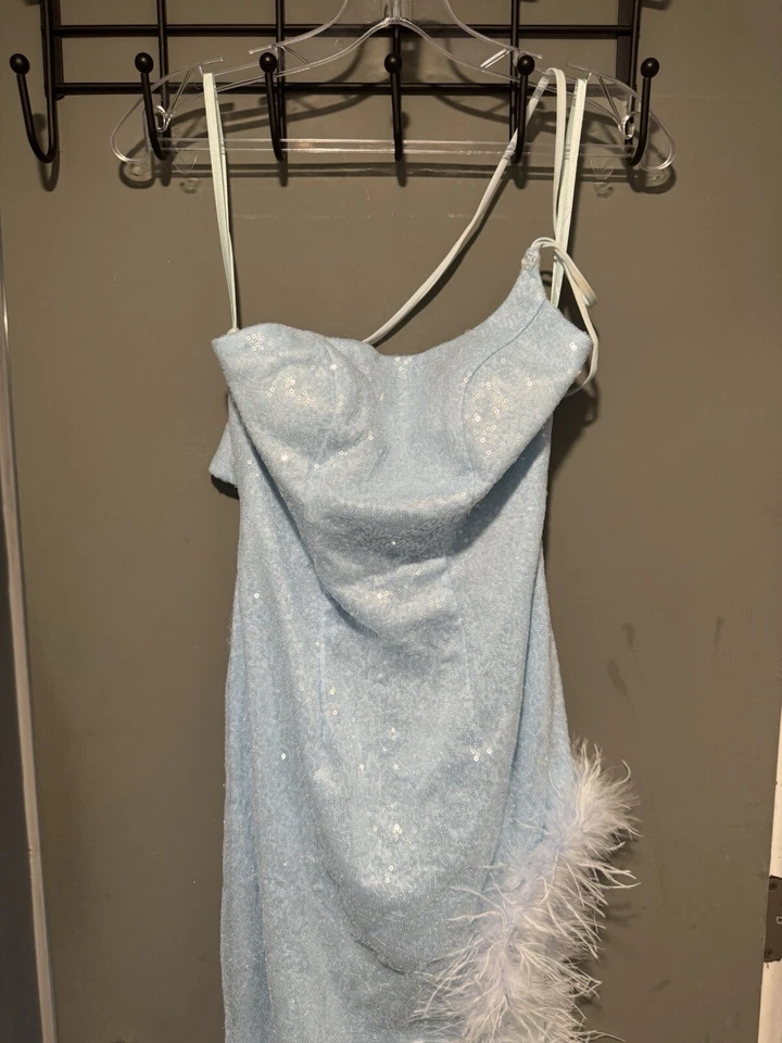 Vestido de graduación Clarisse, azul invierno, talla 0, estilo 810568, excelente estado Foto 4 de 4