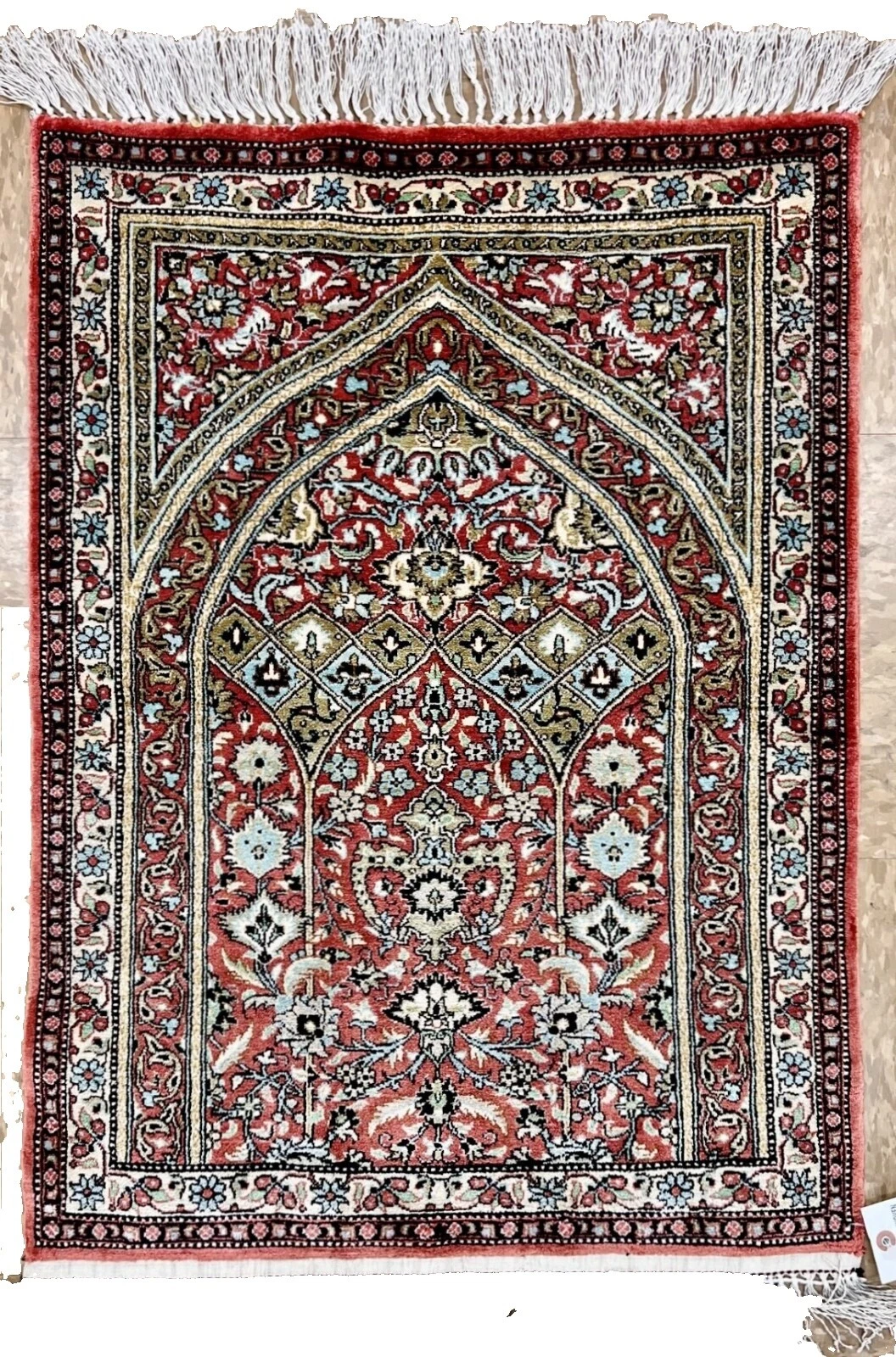 Floral 100% Seda Persa Alfombras y Tapetes antiguos