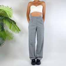 Vintage 90s Grunge Glen Plaid Preppy High Waisted Baggy Dress Chino Pants /Sz: 4