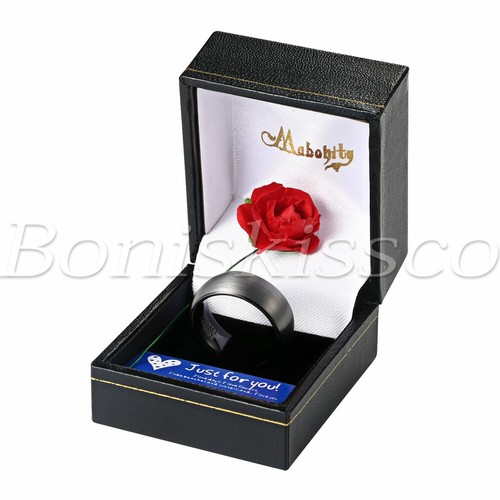 Men's Brushed Silver Tungsten Ring Wedding Band Comfort Fit Valentine's Day Gift - Picture 10 of 23
