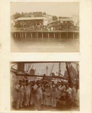 Au quai -  Fanfare des marins Vintage silver Print Tirage argentique  2x8x11