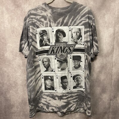 Vintage 90s New York Music Kings Tie-Dye Rap Black T-Shirt Adult Sz XL Hip-Hop
