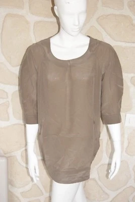 Blouse marron neuve taille L marque Soie pour Soi 100% soie (ch) - Photo 1/3