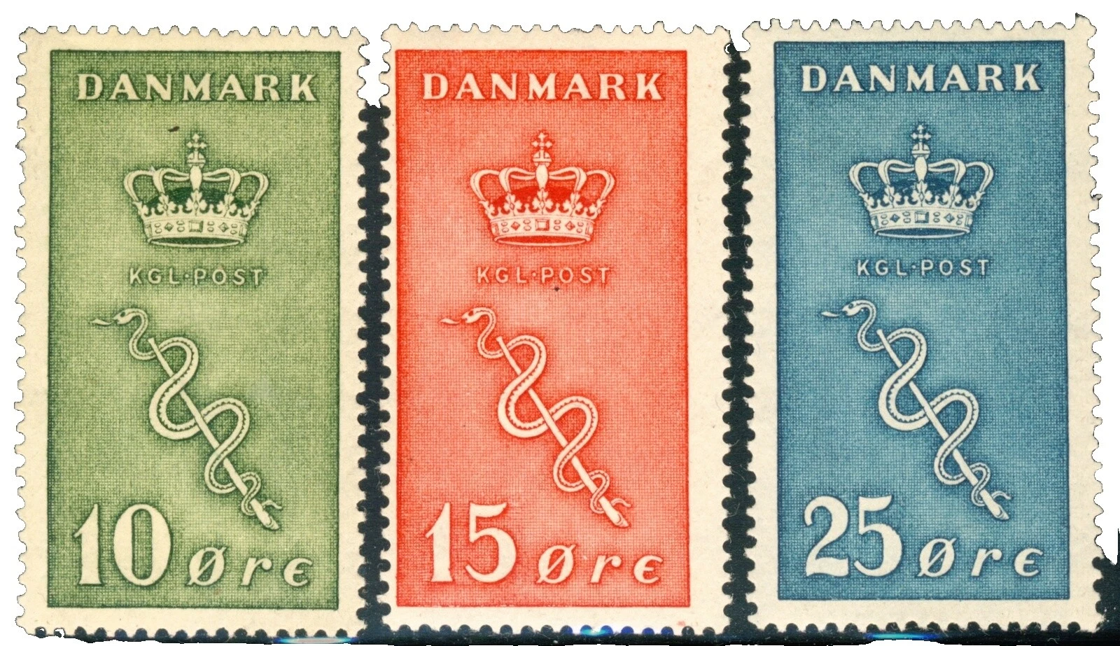 Semi-estampillas postales danés y Faroese