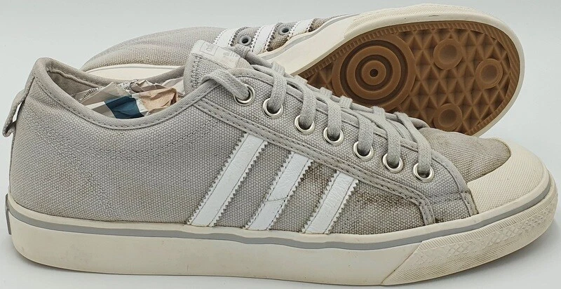 Continuo pasado rodillo Adidas Originals Nizza Low Canvas Trainers BZ0498 Grey/White  UK11/US11.5/EU46 | eBay