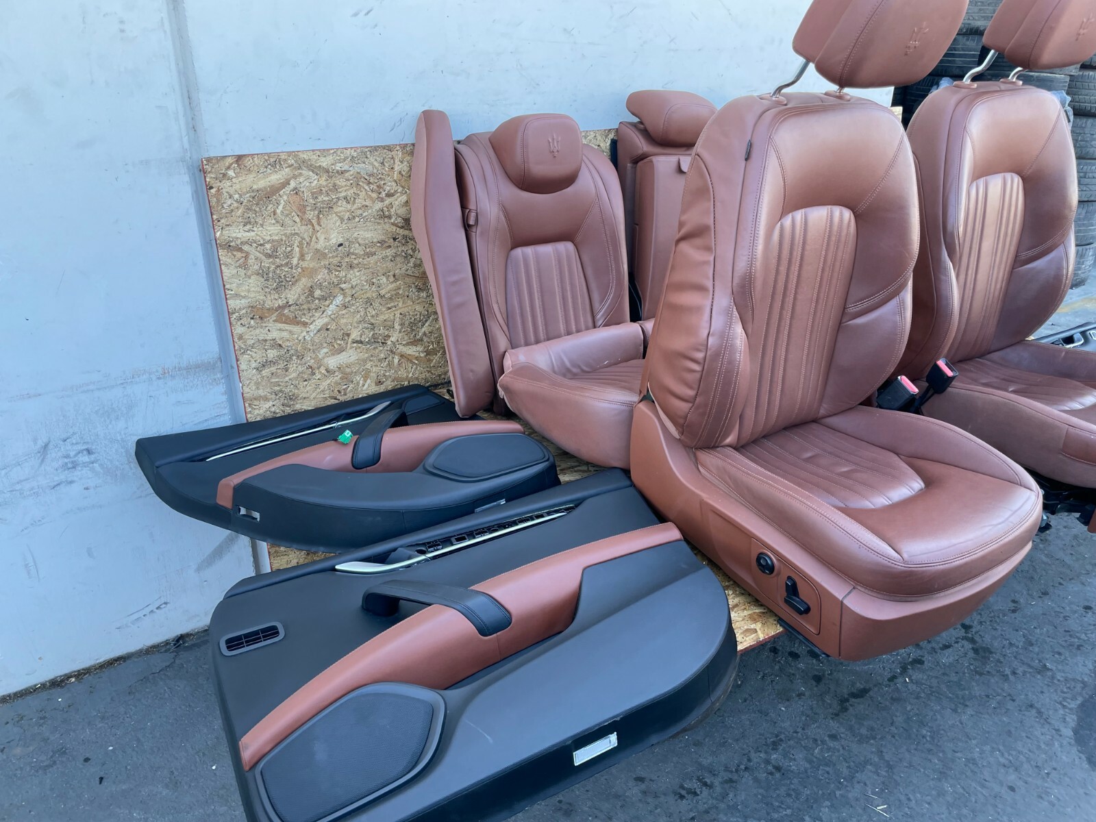 LEATHER SEAT SEATS W/DOOR PANELS SET BROWN 45K 14-17 MASERATI GHIBLI S Q4 3.0L