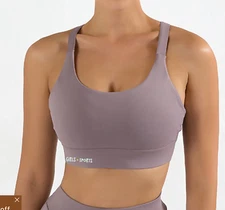 $50 Kibra Women's All-In Sports Bra Moonrock Purple Shockproof Crossback Small