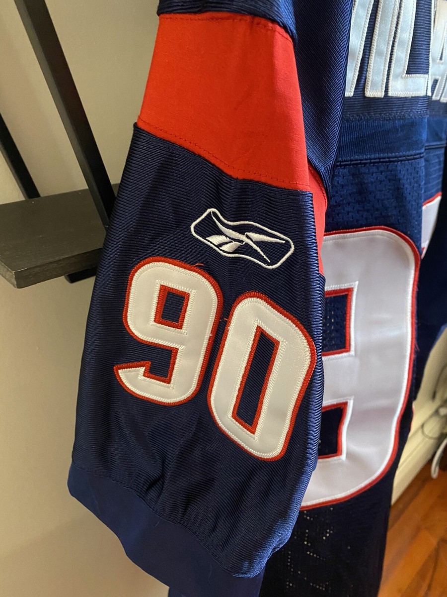 Reebok - Reebok NFL TEAM APPAREL ダウンコート フーディー L 青 アイデンティティ ロゴ フリース プルオーバー フーディー