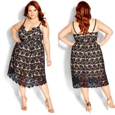 New! City Chic So Fancy Dress - navy, size M, size 18