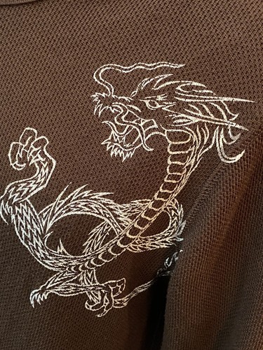 Camicia Guess e Marciano uomo vintage anni 90 drago marrone scuro termica rara taglia XL - Foto 3 di 4