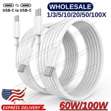 Lot USB C To USB C Fast Charger PD 60W/100W Dual Type C Charging Data Sync Cable