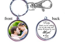 Personalized Wedding Photo Keychain Double-Sided 2 sides for Father of Bride