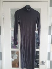 Womens Grey PrettyLittleThing Long Sleeve Fitted Dress - Size 6 UK