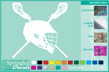 LACROSSE HELMET and STICKS cut vinyl decal #1 car truck window stickers