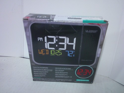 La Crosse Tech Projection Alarm Clock w/ Indoor Temperature & Calendar - Picture 2 of 3