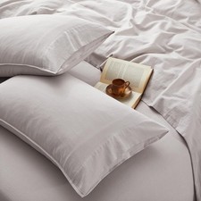 4Pcs Organic Linen Sheets King Size, 100 French Linen from Normandy, Tear-Re...