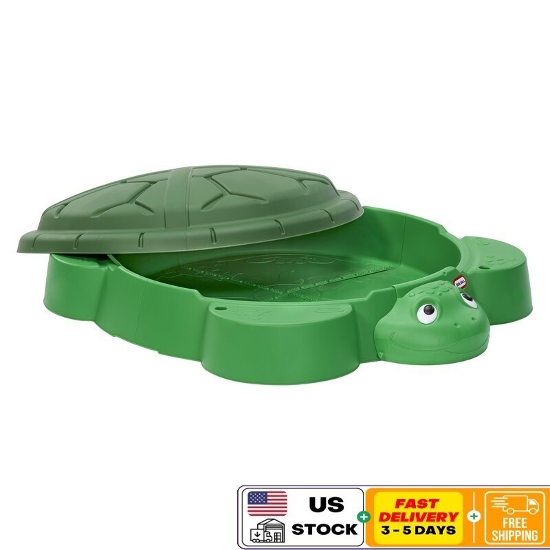 Turtle Sandbox W/Seats 4 Kids Ages 1-6 Outdoor Sand Play Fun
