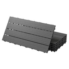 12x Piastrelle da giardino pavimento WPC per balcone 60 x 30 cm antracite 2 m²
