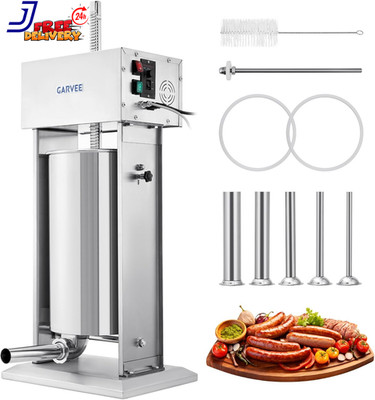 25L Sausage Stuffer 304 Stainless Steel Manual Sausage Maker with Stepless Speed