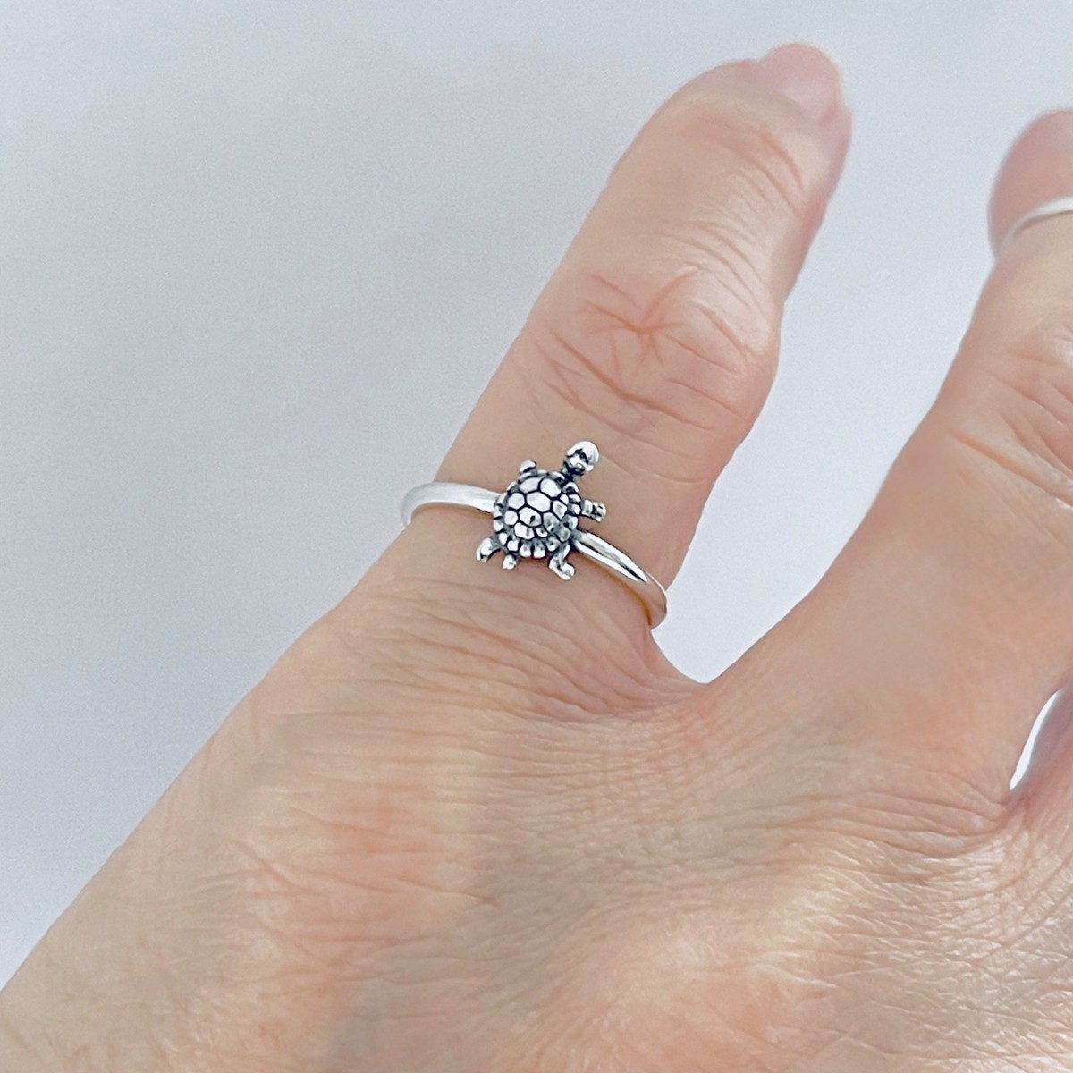Sterling Silver Small Turtle Ring, Silver Rings, Baby Turtles, Sea 