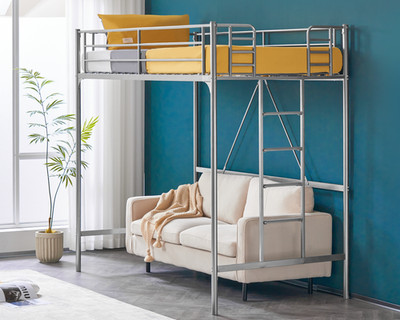 Twin Size Loft Bed with Stairs Removable Ladder & High Guardrail Space-Saving