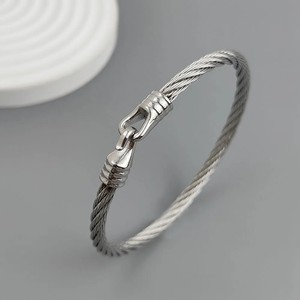 Authentic New steel wire button pattern horseshoe gold-plated stainless steel bracelet 18K