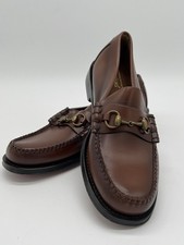 G.H. Bass Weejuns Mens Brown Leather Loafers Size 9 With Brass Detailing
