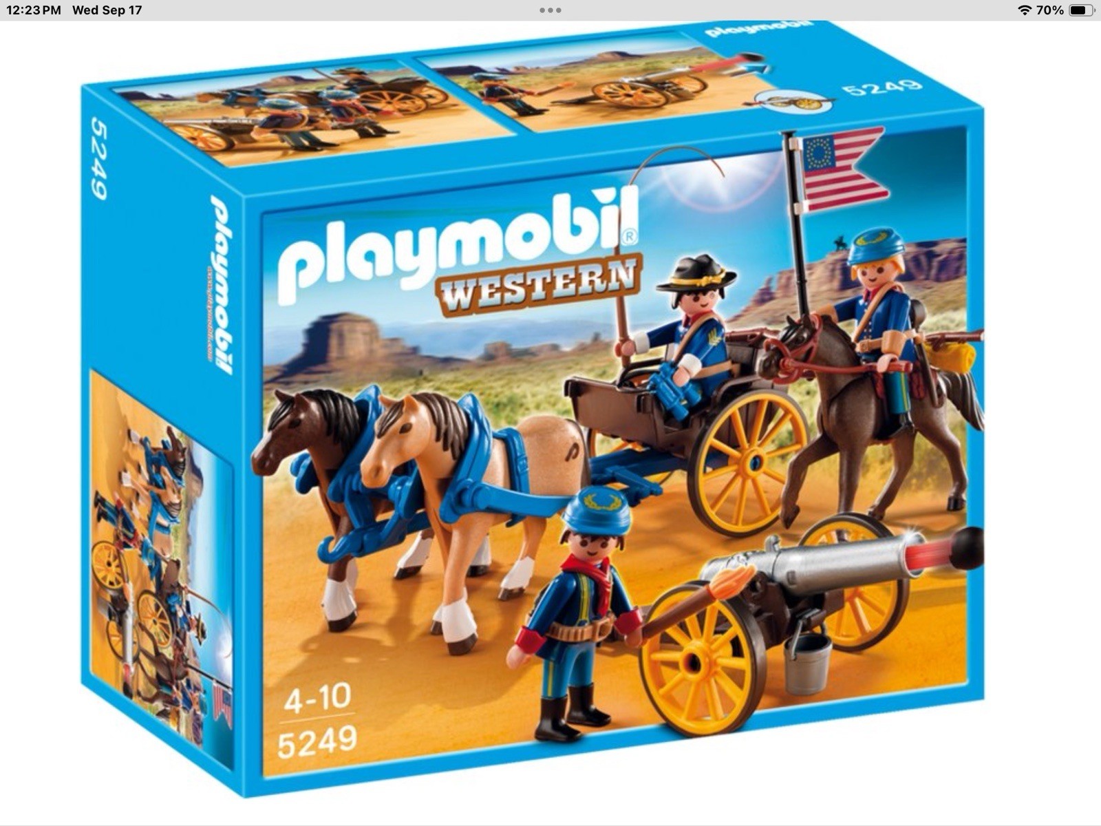 Playmobil Western Set 5249 Horse Drawn Carriage Cavalry Rider Cannon