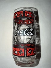 Vintage Bulgarian Coca Cola Red Black Decorative Drinking Glass