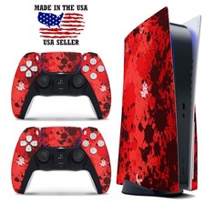 PS5 Disc Version Console  Controller Vinyl Skin Decal Wrap Blood Splatter