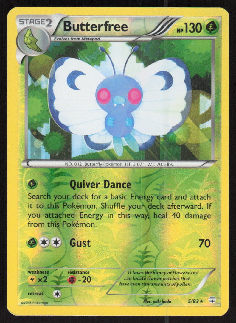 Butterfree 5/83 Holo Rare Generations Pokemon Reverse Holo Lightly Played
