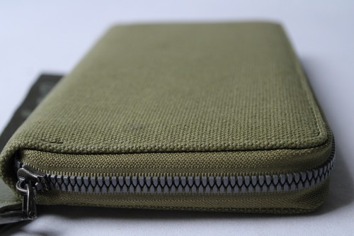 Wrangler Damen Buchstaben bestickt Canvas Kalbsleder Geldbörse CA4 grün Einheitsgröße - Bild 5 von 8