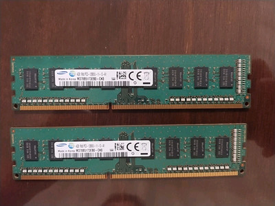 8GB (2x4GB) PC3-12800u DDR3-1600MHz 1Rx8 Non-ECC Samsung M378B5173EB0-CK0