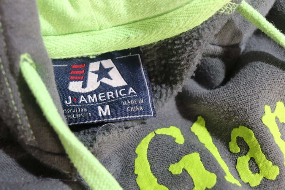 Sudadera con Capucha J. America Para Mujer Gris Nuevo Glarus Vaca Manchada Talla Mediana Foto 3 de 3