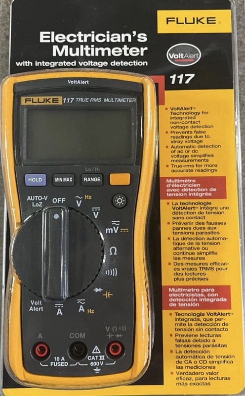 Fluke 117 True RMS Multimeter VoltAlert Auto-Ranging Backlight CAT III 600V *NEW