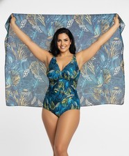 Elegante Costume Intero Donna Plus Size con Pareo Coordinato Vestibilità 48-54
