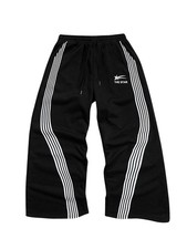Men's Y2k Graphic Baggy Sweatpants Wide Leg Striped Open Bottom Drawstring Sw...