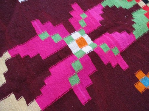 Vibrant Moroccan Handmade Rug Pink Yellow Green Stars Fringe Berber Carpet 9x6 - Picture 7 of 24