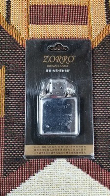 Zorro Ultimate Justice Plain Silver Wheel Kerosene Flint Lighter Insert **READ**