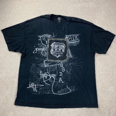 Vtg Y2K Young Jeezy USDA Trapstar Shirt Mens 2XL Black Hip Hop Snowman