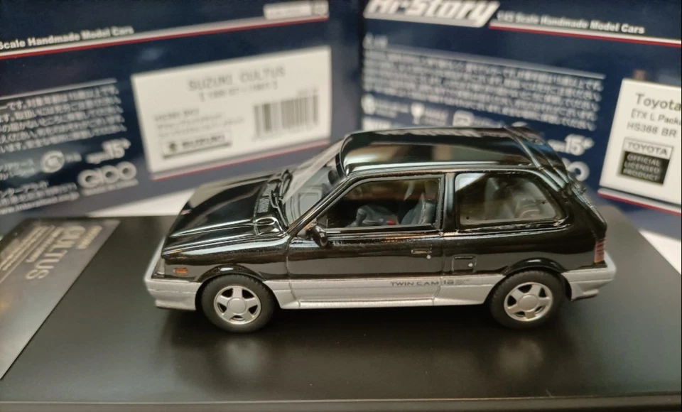 Hi story 1:43 Suzuki Cultus GTi Black Silver Swift Steel Cannon Car Model - Image 2 of 4