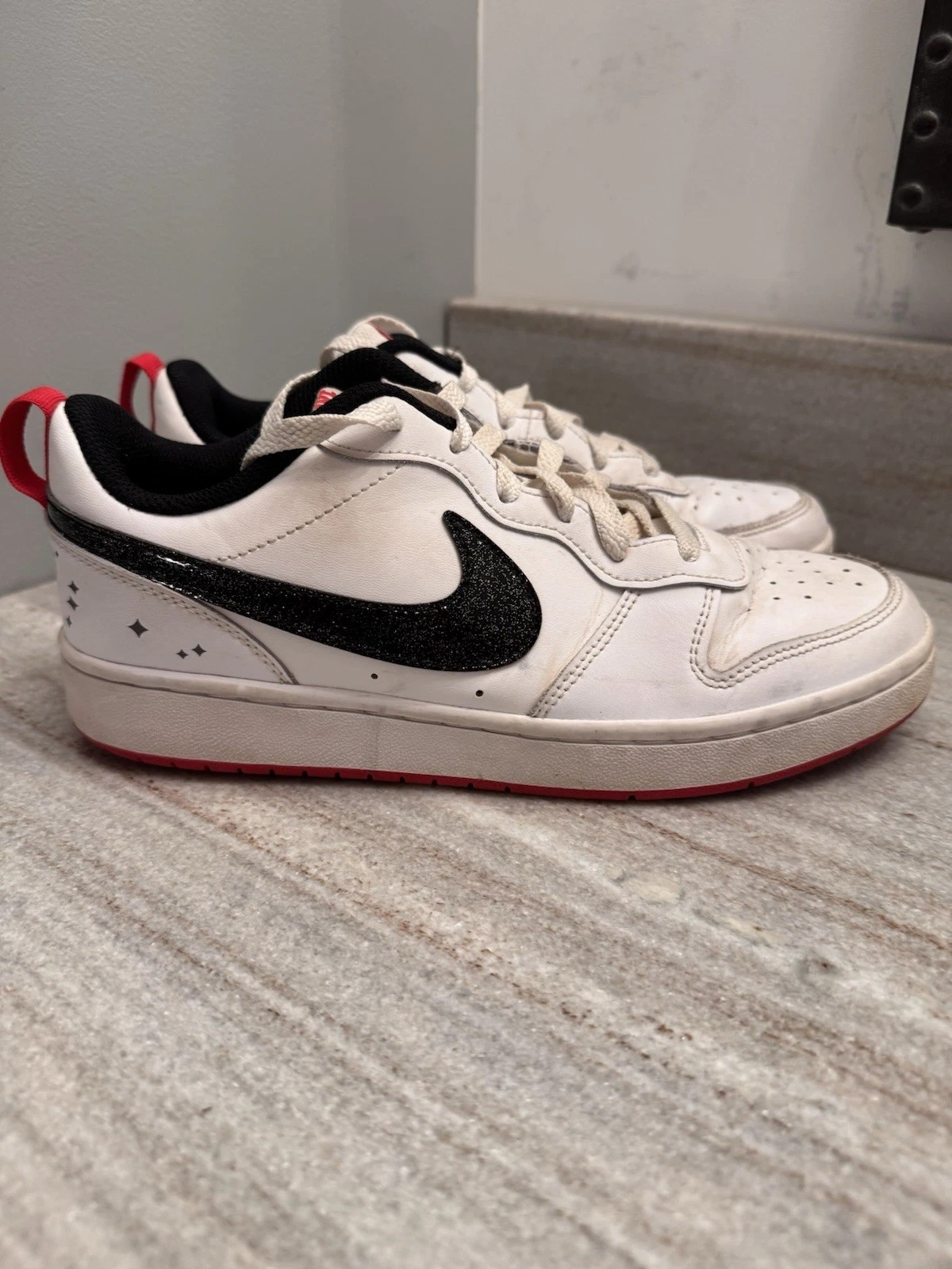 Nike Court Borough Low 2 SE Glitter Taglia 7Y Passeggio Viaggio Scuola Lavoro